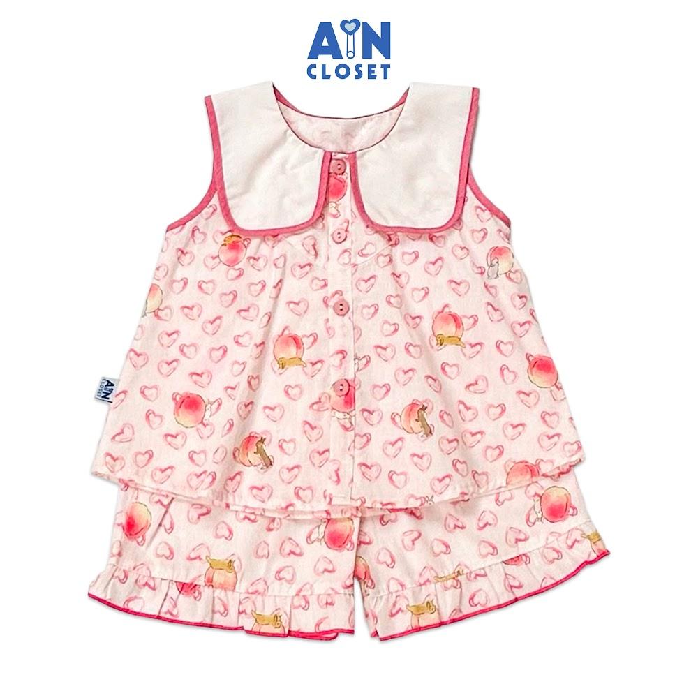 Bộ quần áo ngắn bé gái họa tiết Thỏ Ngọc hồng cotton - AICDBGDNZXEZ - AIN Closet