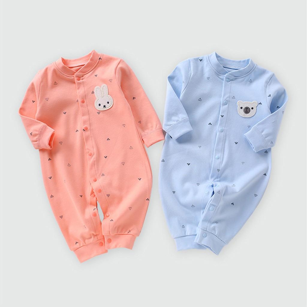 Bodysuit cho bé body liền thân dài tay cotton cho bé trai gái sơ sinh từ 3-12kg, hàng xuất Nhật cúc giữa đẹp – BD02