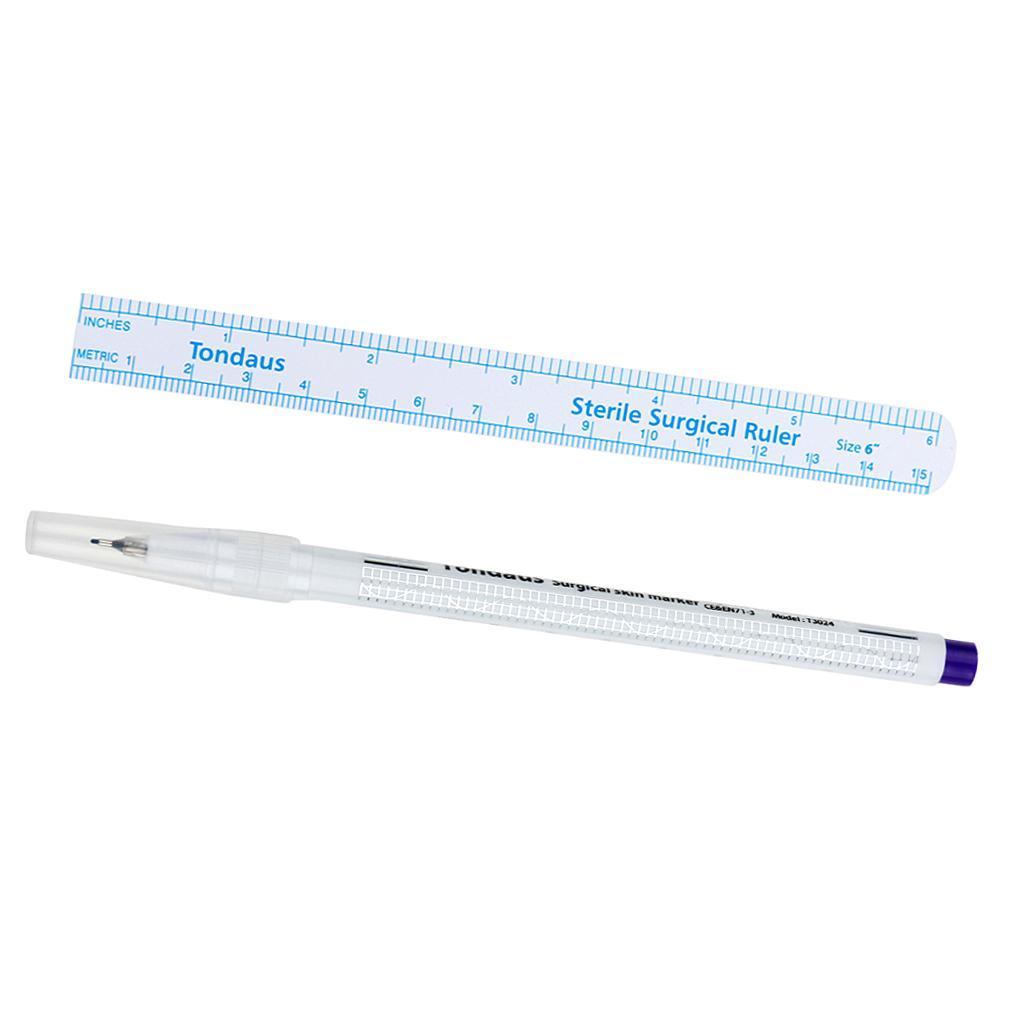 Surgical Tattoo Piercing Skin Marker Positioning Body Art Pen With Rulers