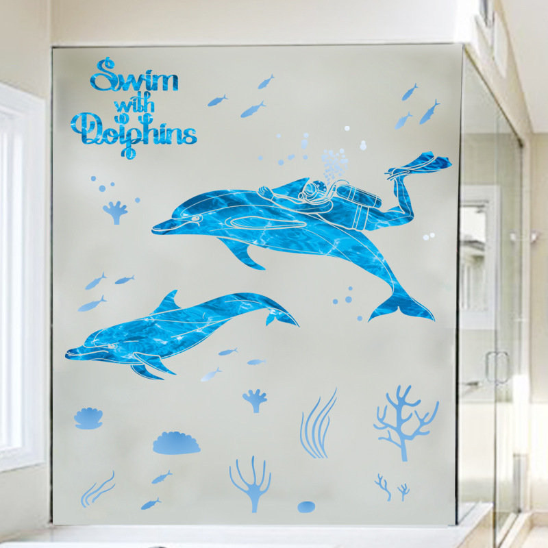 Decal dán tường Bơi Cùng Dolphin XL7205