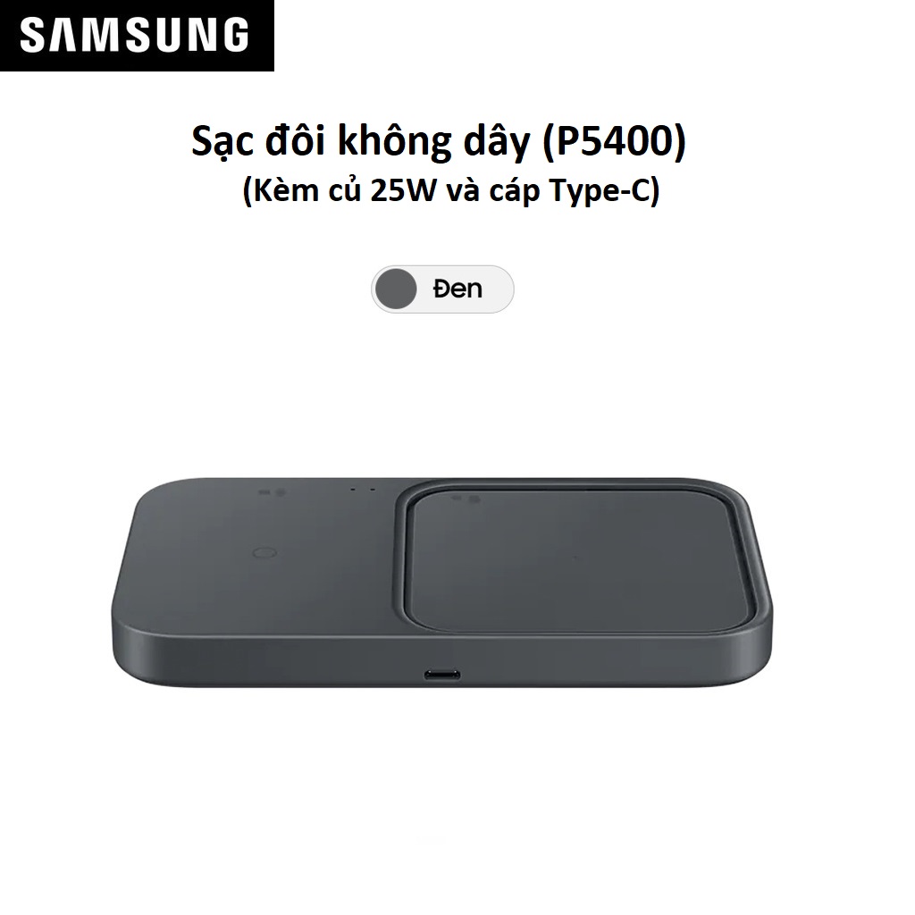 Đế sạc đôi không dây Samsung 15W EP-P5400 - Hàng Chính Hãng