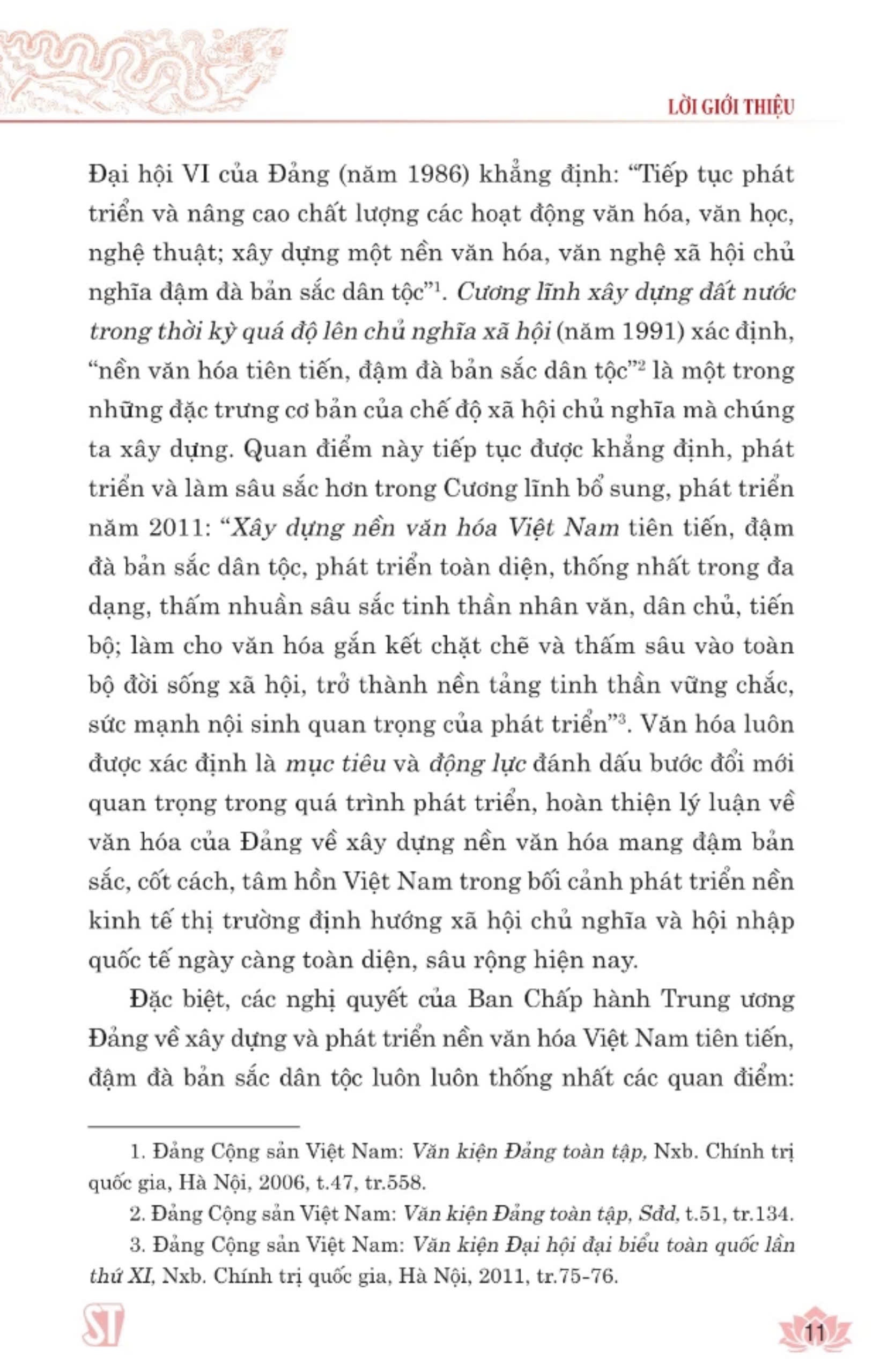 Xây dựng và phát triển nền văn hóa Việt Nam tiên tiến, đậm đà bản sắc dân tộc - bản in 2024