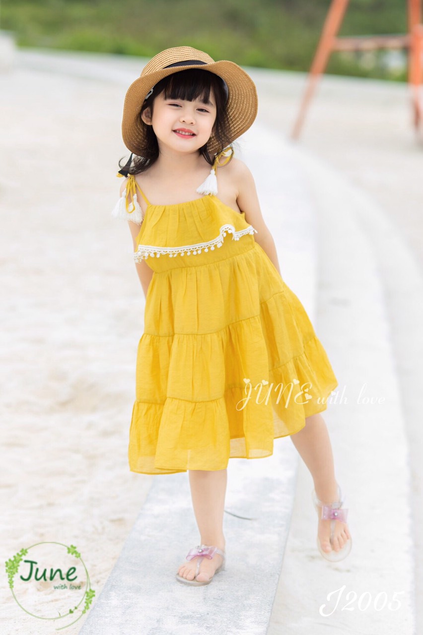Váy xòe phối ren cho bé 1-10 tuổi