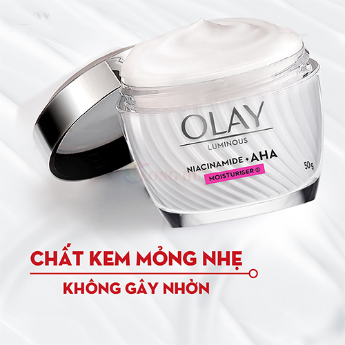 Kem dưỡng trắng da Olay Luminous Niacinamide + AHA Moisturiser (50g) - Hàng chính hãng