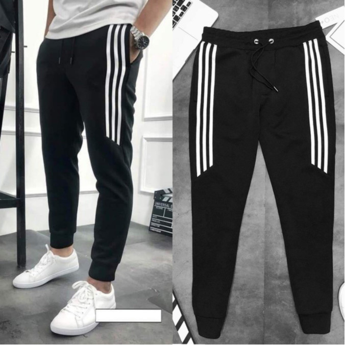 Quần Jogger 3 sọc lửng thể thao nam nữ, vải POLY mịn mát, phong cách thể thao