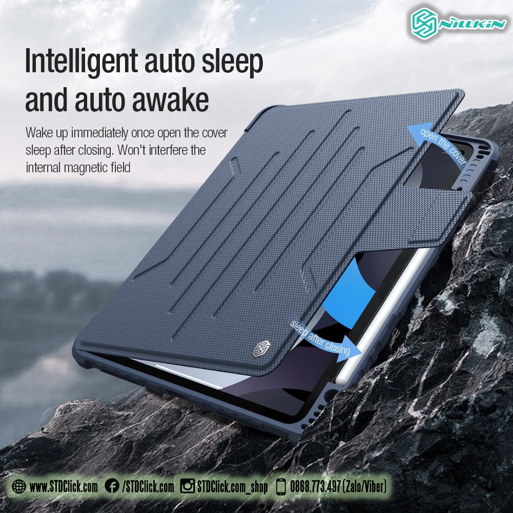 BAO DA DÀNH CHO IPAD PRO M2 12.9 2022 - M1 12.9 2021 - 12.9 2020 NILLKIN BUMPER SNAPSAFE NAM CHÂM HÍT ĐA NĂNG