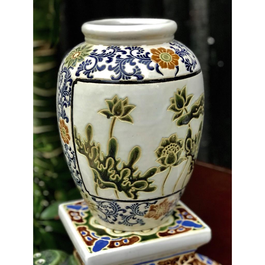 Bình Sen Trắng Gốm Sứ Nam Bộ 30