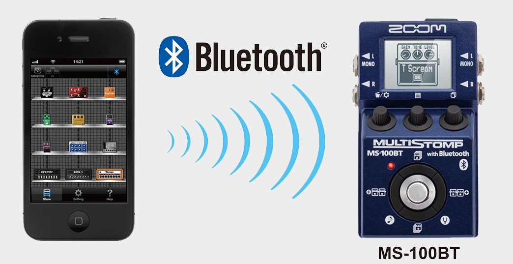 Bàn đạp ghita có Bluetooth ZOOM MS-100BT - Hàng chính hãng