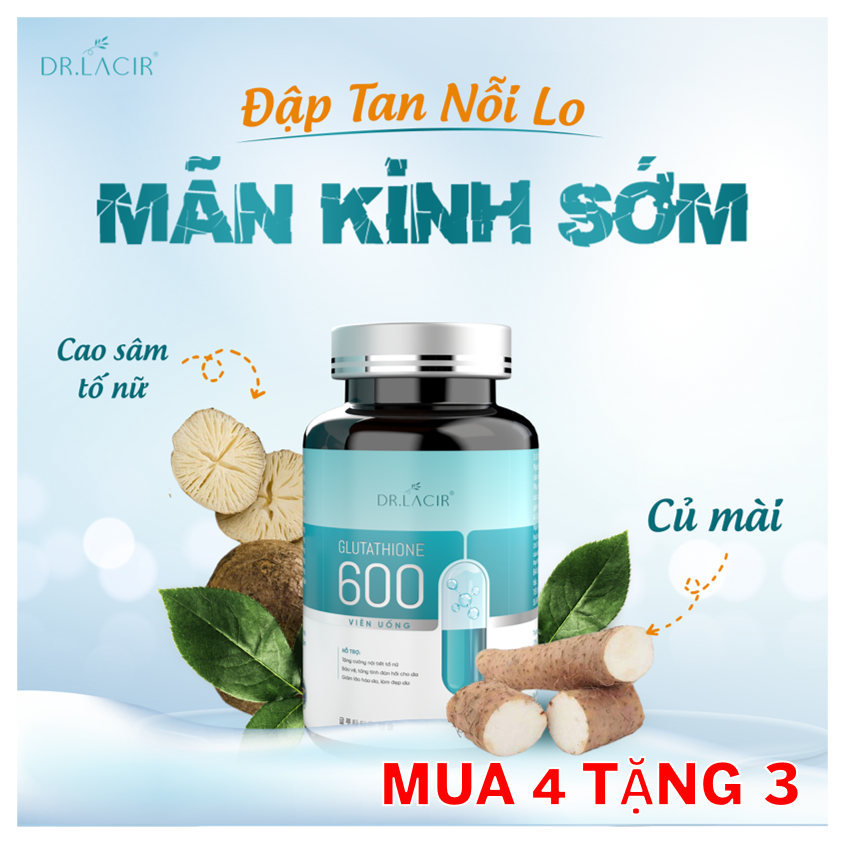 [5 Trong 1- Mờ Nám- Tàn Nhang, Tăng Vòng 1, Cân Bằng Nội Tiết Tố, Sinh Lý Nữ ]] - Viên Uống Glutathione  - Hàng Chính Hãng Dr Lacir