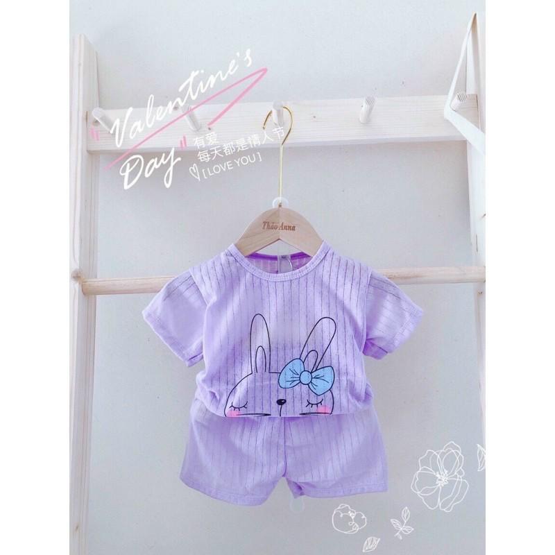 Combo 5 bộ coton giấy màu cộc cho bé gái size 4-15kg
