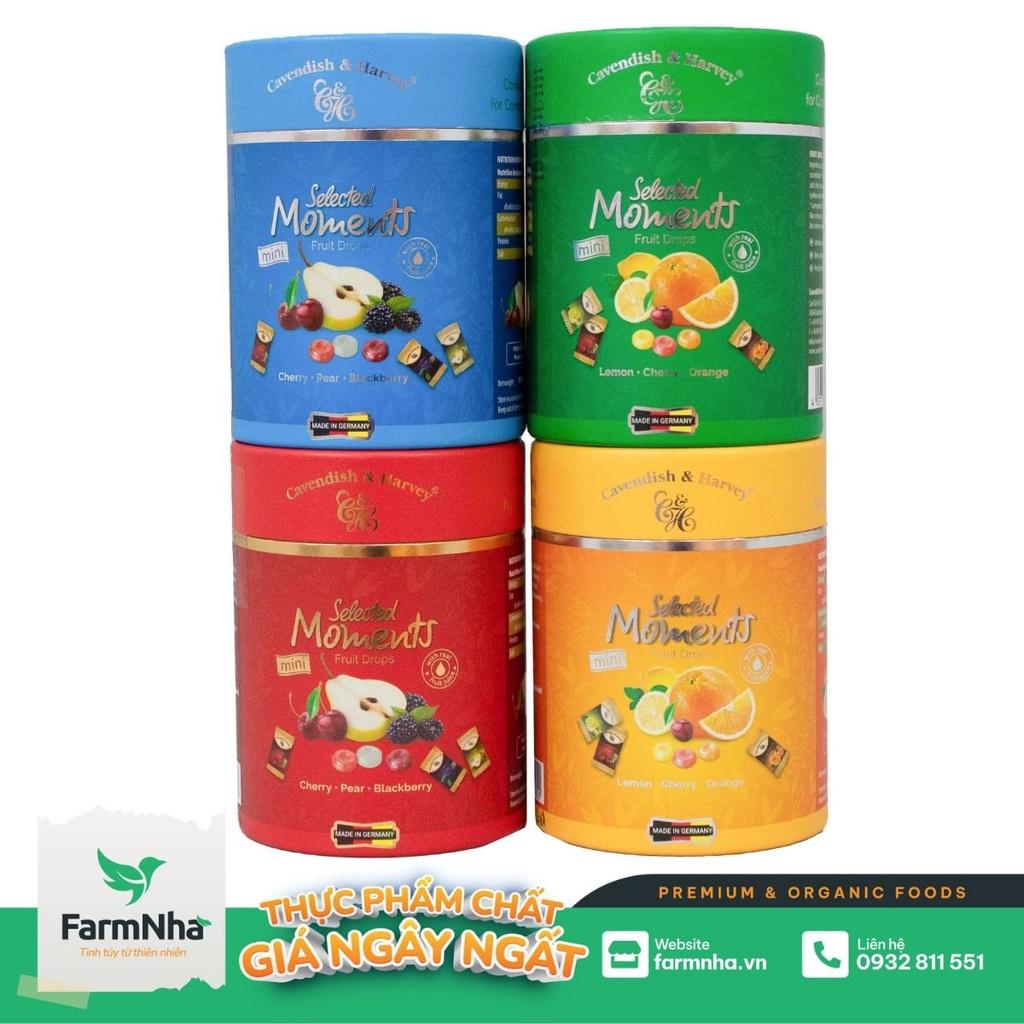 Kẹo Trái Cây Cavendish & Harvey 100g Selected Moments Fruit Drops Blue - Kẹo trái cây Cherry Anh đào, Pear Lê, Blackcherry Dâu, Chính hãng nhập khẩu từ Đức