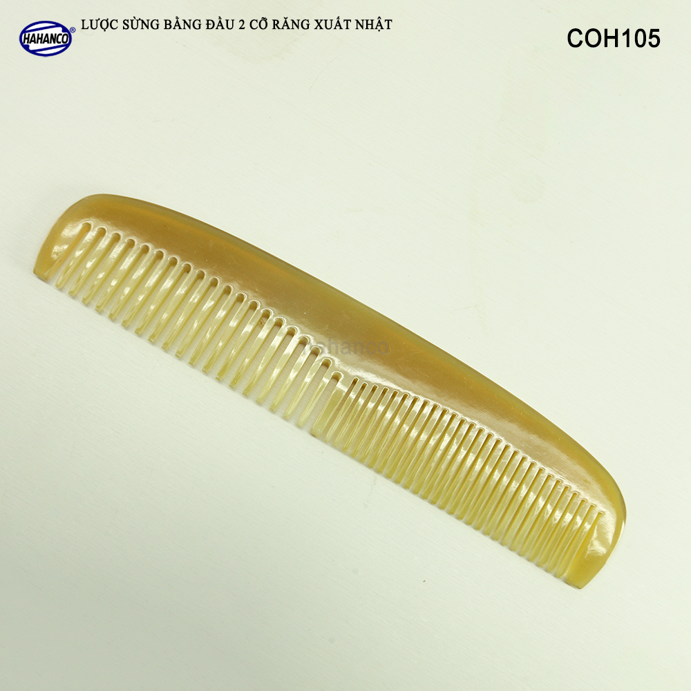 Lược sừng xuất Nhật COH105 - Lược bằng đầu 2 loại răng – Chăm sóc tóc