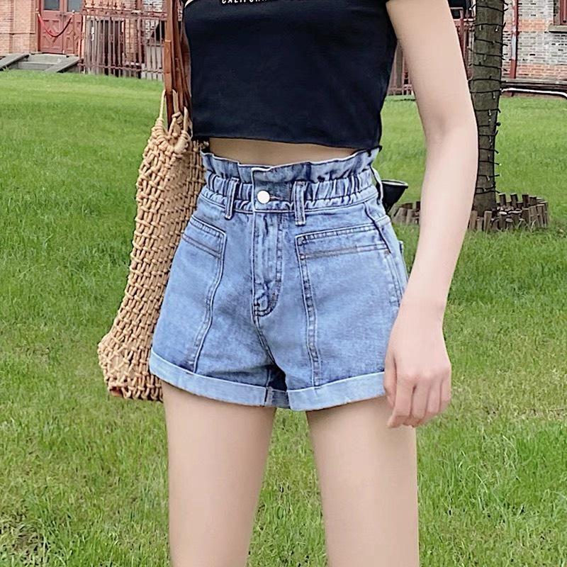 Quần short jean lưng thun dành cho BigSize Nữ lưng cao, co dãn mạnh, đang hot trend 3973 molijean