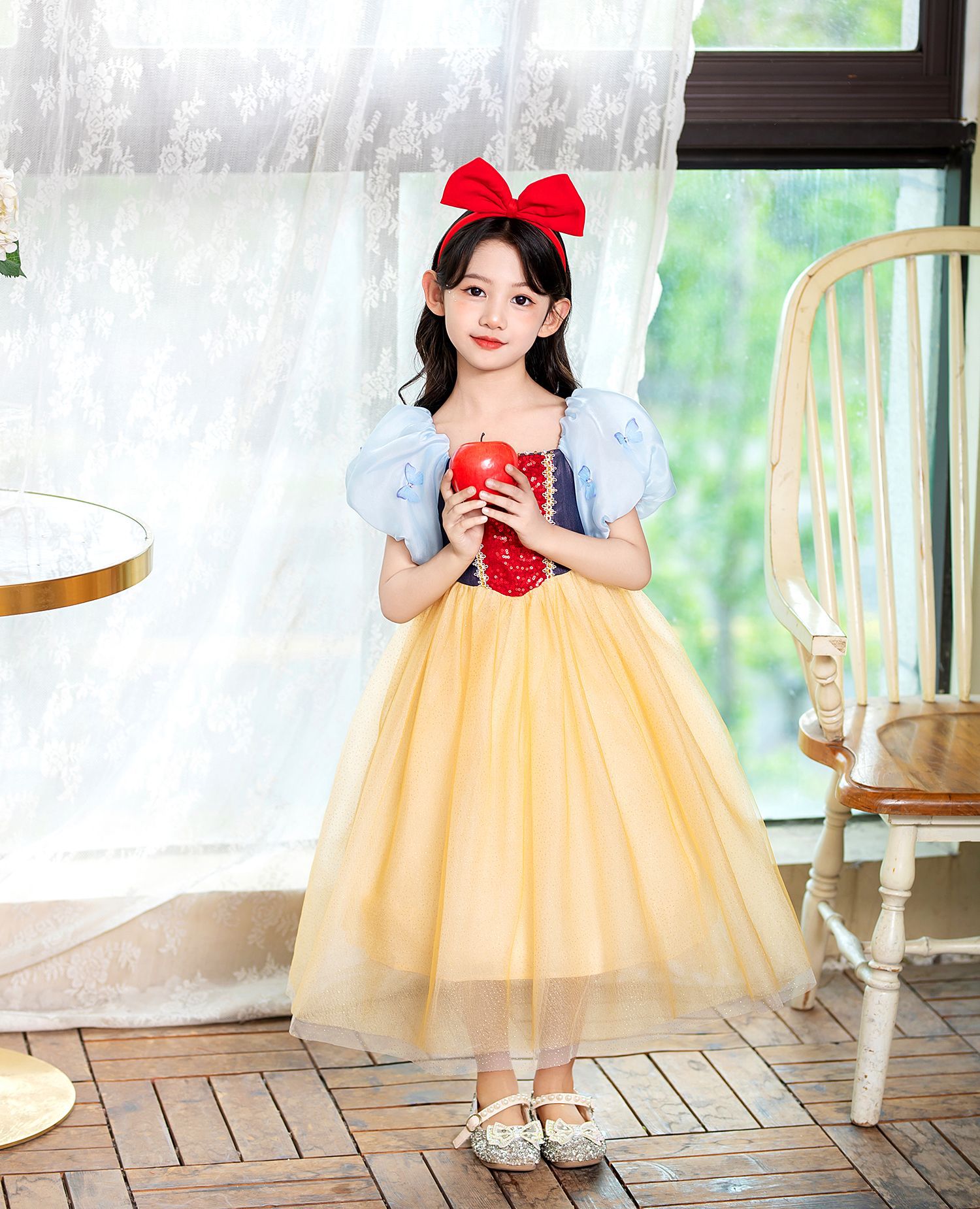Đầm công chúa bạch tuyết cho bé gái hóa trang cosplay Halloween (tặng kèm cài tóc)