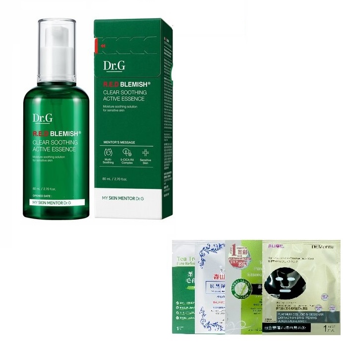 Tinh Chất Cấp Ẩm Hồi Phục Da Dr.G R.E.D Blemish Clear Soothing Active Essence 80ml+ Tặng 1 Mặt Nạ Sexylook