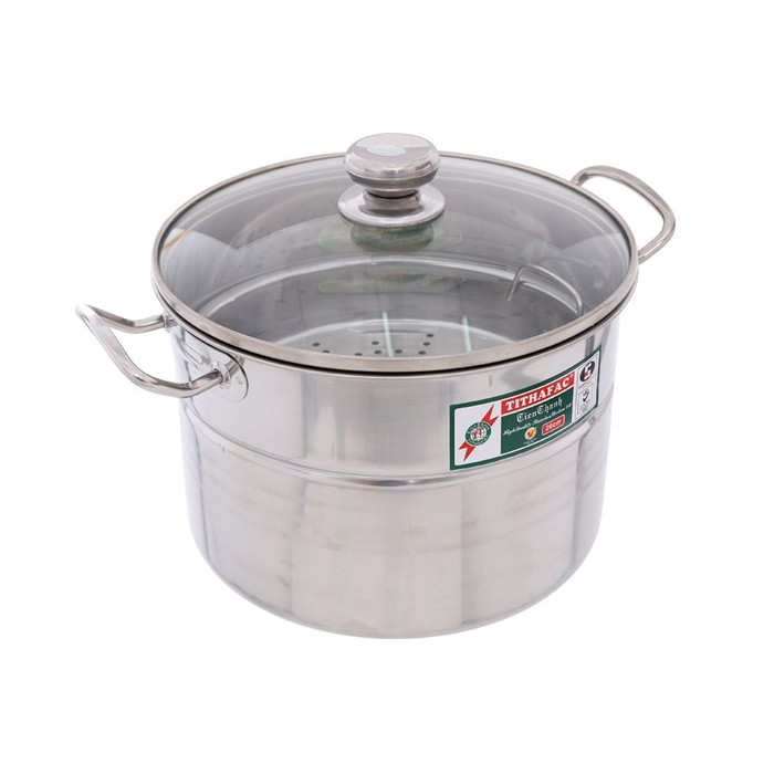 Nồi hấp bếp từ inox nắp kiếng 26cm