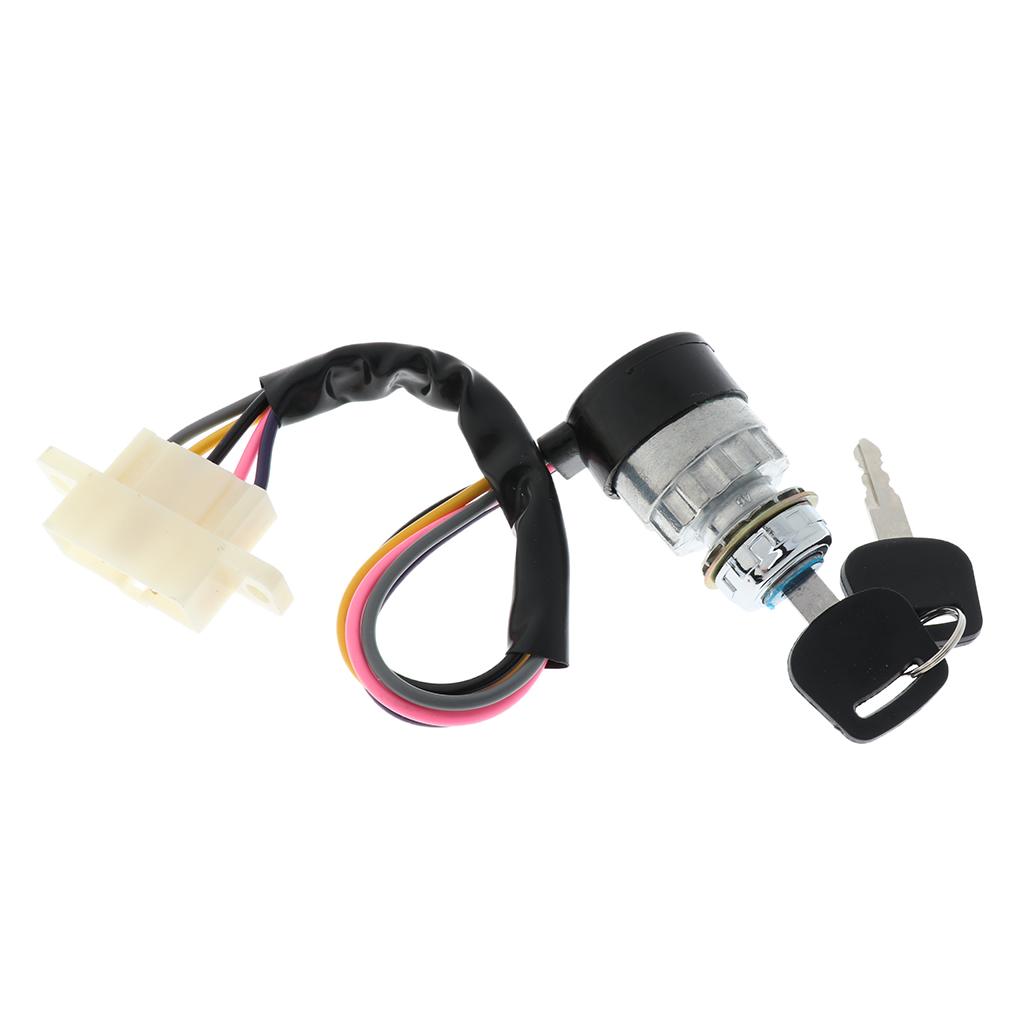 Universal Car Truck 5 Wire ON OFF Starter Ignition Key Switch Lock w/ 2 Keys