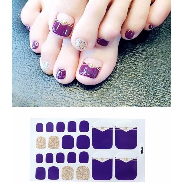 Set dán móng chân nails dán nghệ thuật nhiều màu - có ngay bộ móng đẹp trong 5 phút