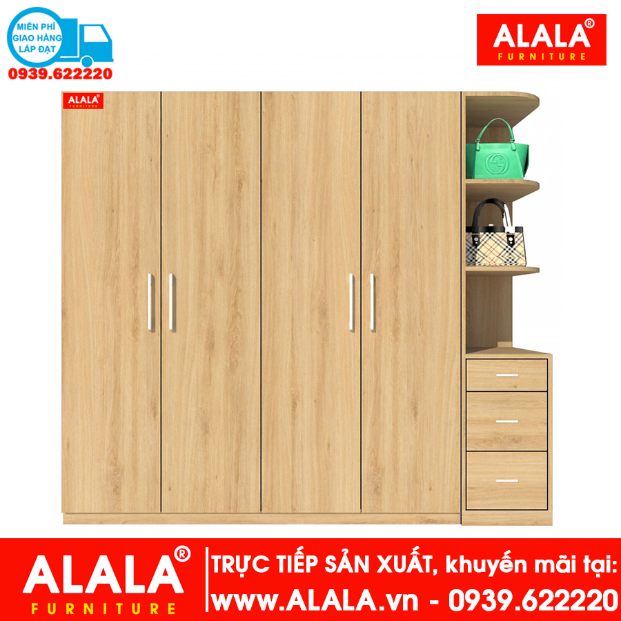 Tủ quần áo ALALA272 gỗ HMR chống nước - www.ALALA.vn - 0939.622220