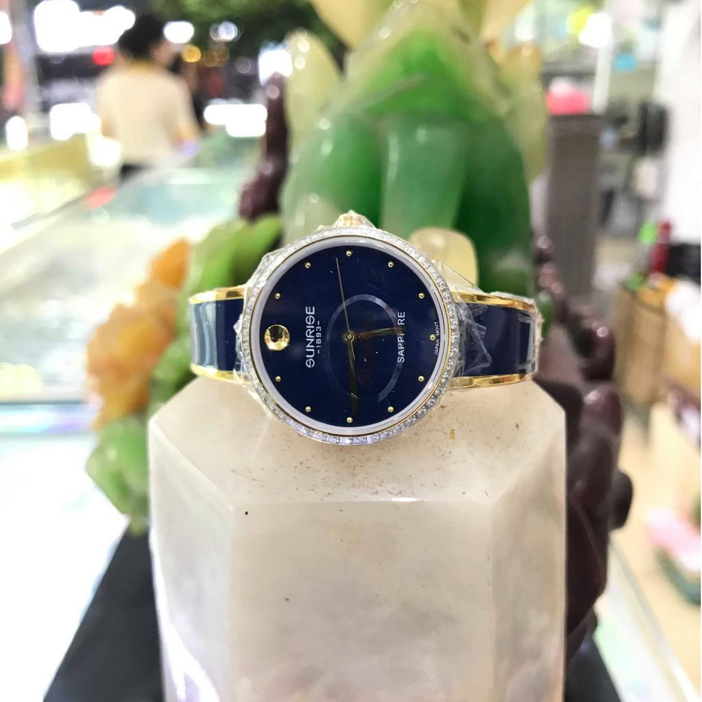 Đồng hồ nữ SUNRISE 9968SB xanh B đính hạt, Vành Đá sang trọng quý phái, full ãng Kín