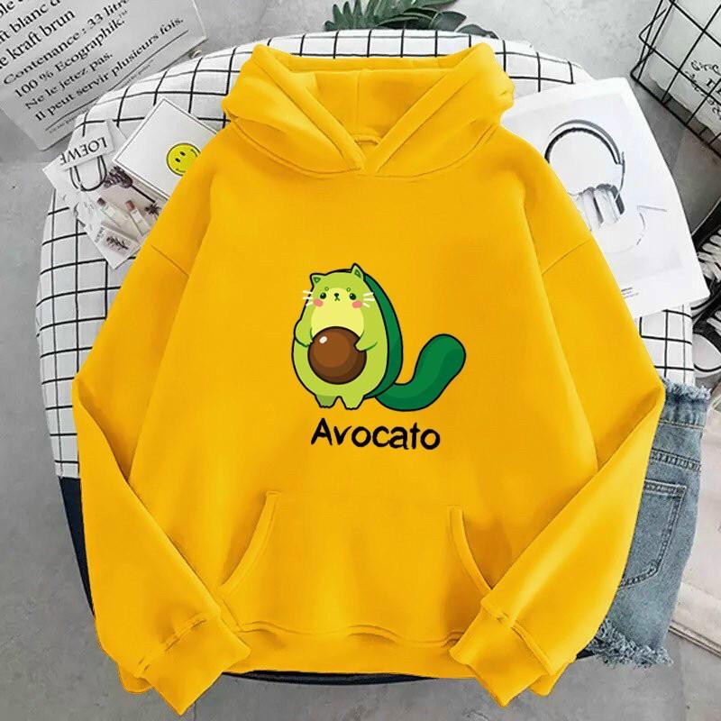 Áo hoodie nam nữ nỉ in hình Trái bơ dễ thương  William - DS88 chất nỉ dày dặn, nón 2 lớp, hợp làm áo cặp
