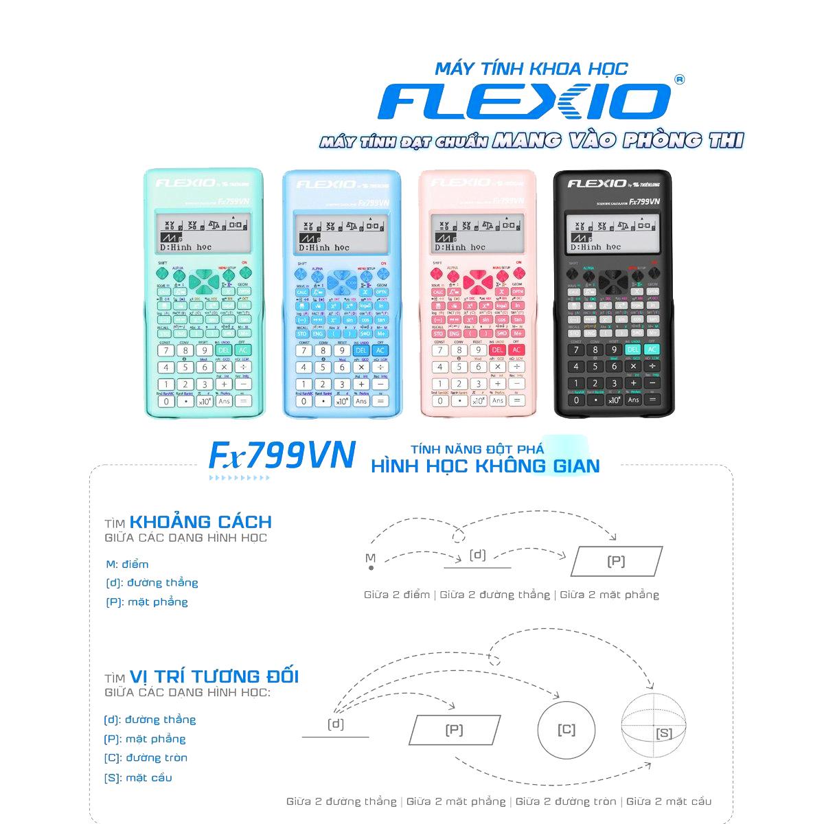 Máy Tính Khoa Học Flexio - Thiên Long Fx799VN - Màu Xanh Dương