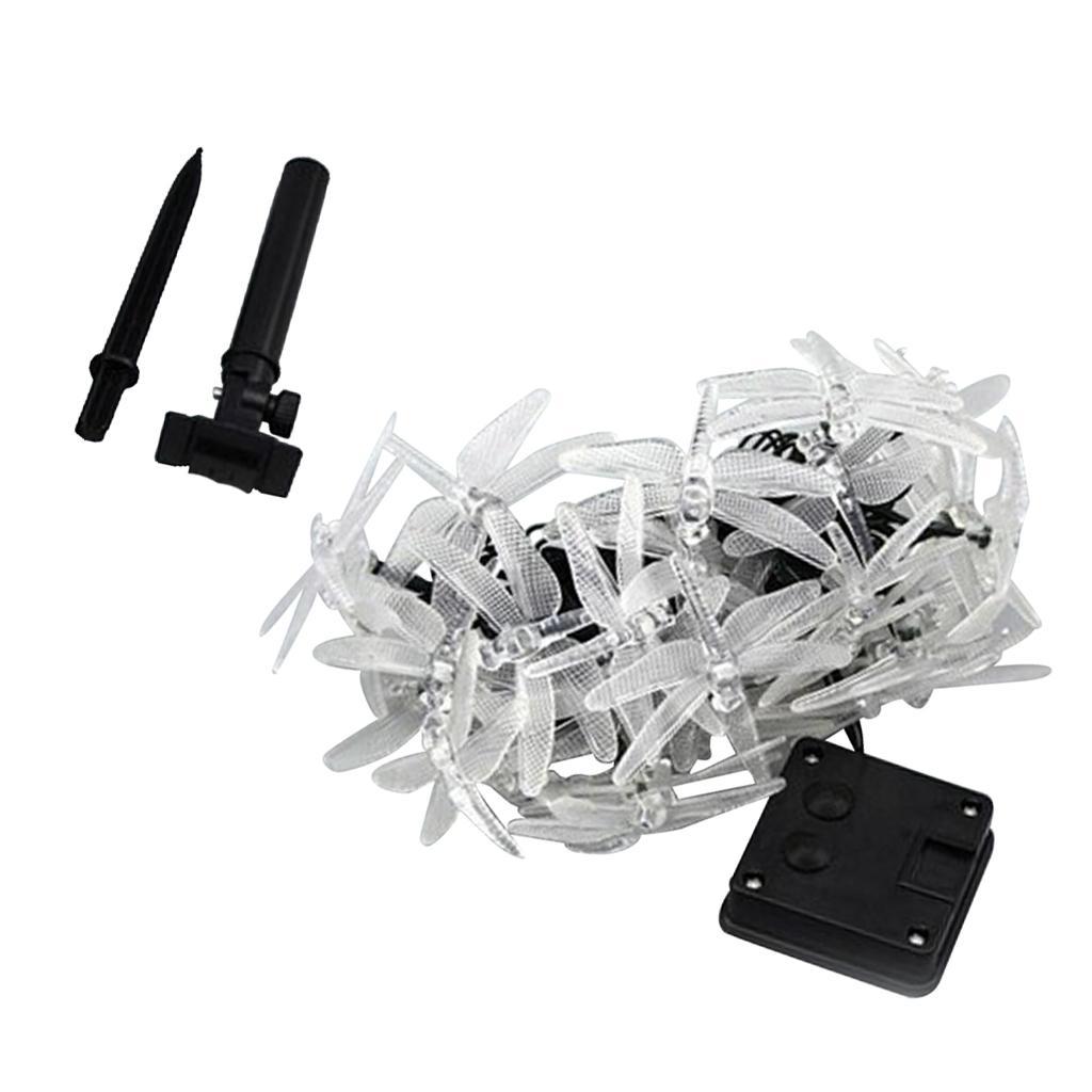 Outdoor Solar Power 20 LED String Lights Dragonfly Waterproof Lamp