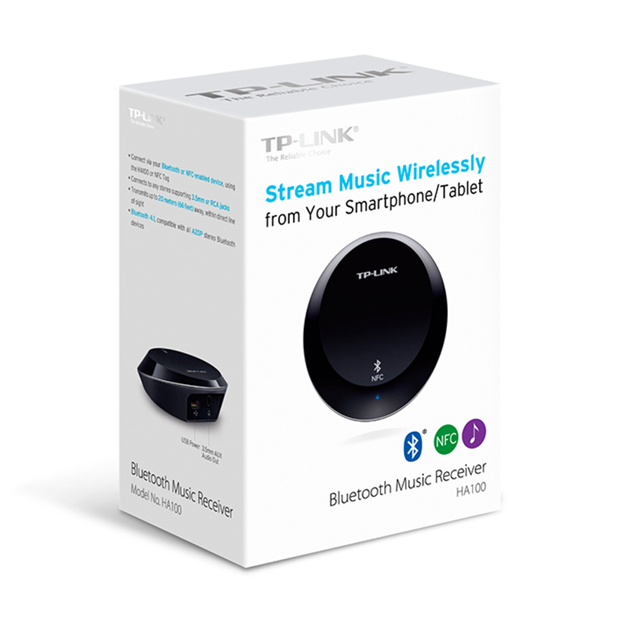 Bộ Thu Phát Âm Thanh Chuyển Đổi Bluetooth 4.1 TP-Link HA100 (Đen) - Hàng Chính Hãng