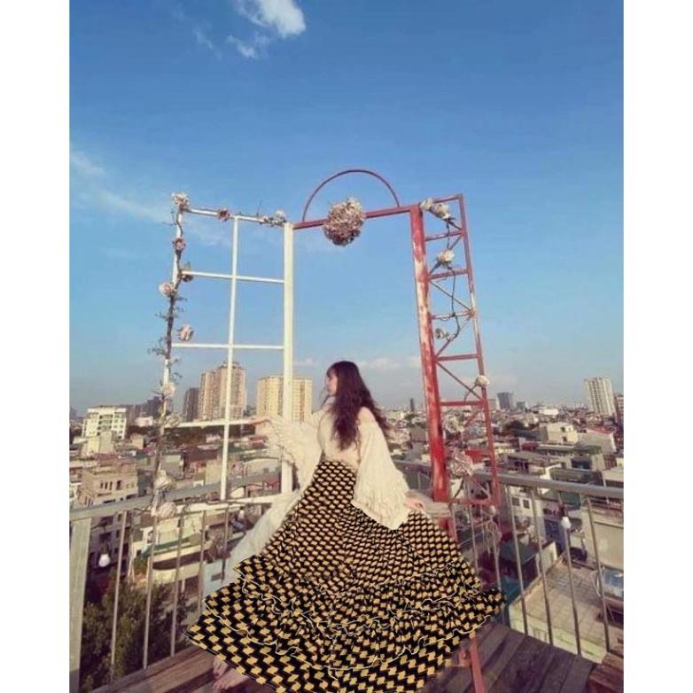 Sét Đầm váy maxi chân váy thổ cẩm đũi tuyết lụa cánh tiên Ivy.fashion đi biển dự tiệc dạo phố bigsize gợi cảm sexy