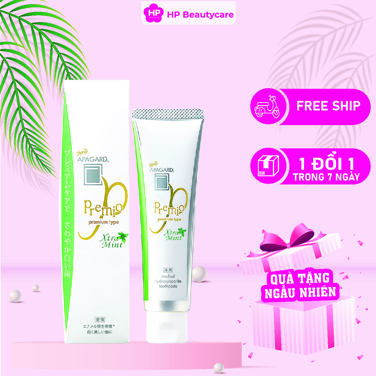 Kem Đánh Răng Cao Cấp Apagard Premio Xtra Mint Hương Bạc Hà 105g