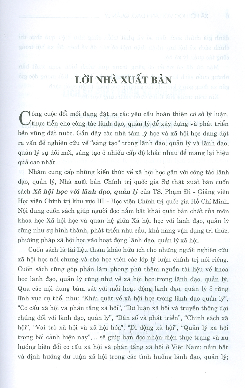 Xã Hội Học Với Lãnh Đạo, Quản Lý