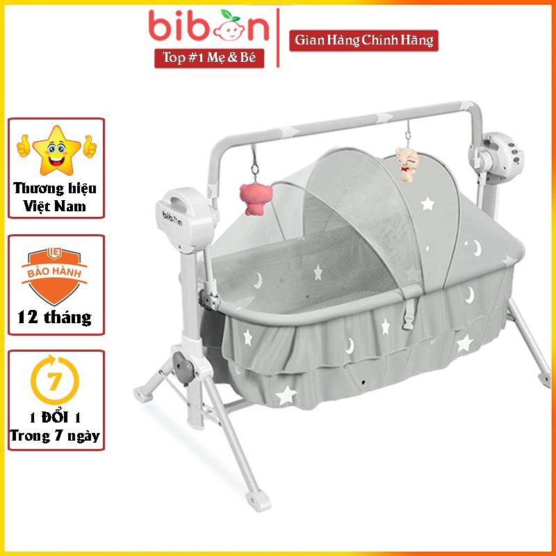 Ghế rung tự động cho bé Bibon kèm điều khiển từ xa, gập gọn dễ dàng