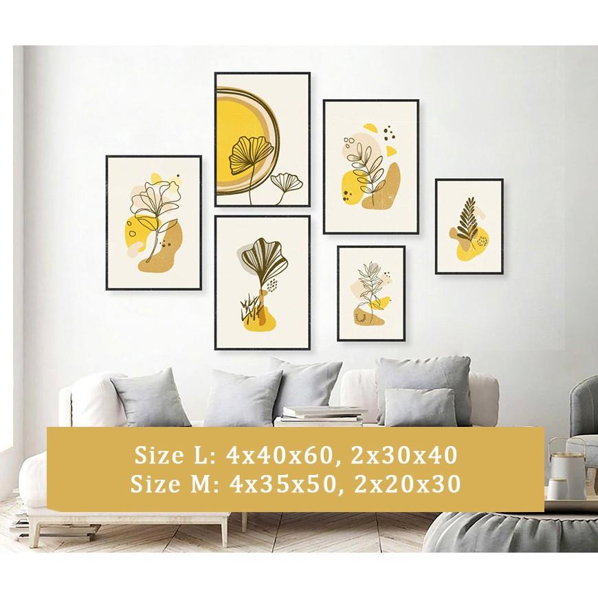 SET 6 TRANH TREO TƯỜNG PHÒNG KHÁCH - TIỆM TRANH 91 - TRANH CANVAS Bắc Âu, tranh trang trí decor, tặng kèm đinh treo