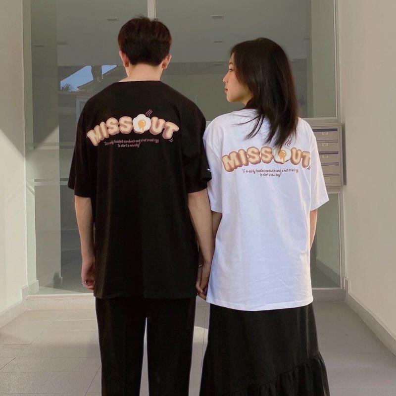 Áo thun unisex tay lỡ EGGS LOGO || Hany shop