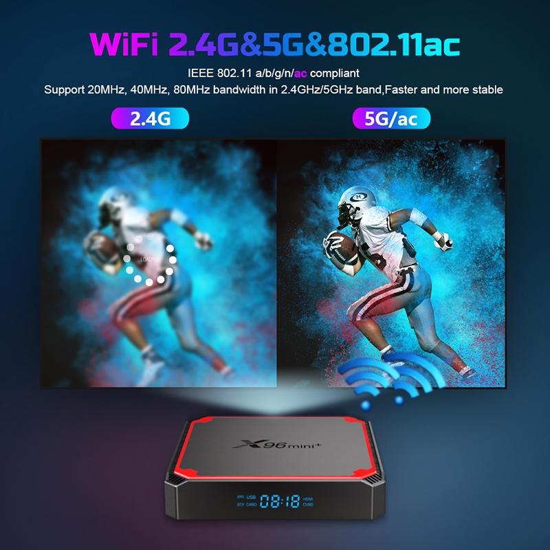 Tivi Box X96 mini + plus s905W4 mới có bluetooth Ram 2G Rom 16G Android 9 Wifi kép cài sẵn các ứng dụng giải trí - Hàng Nhập Khẩu