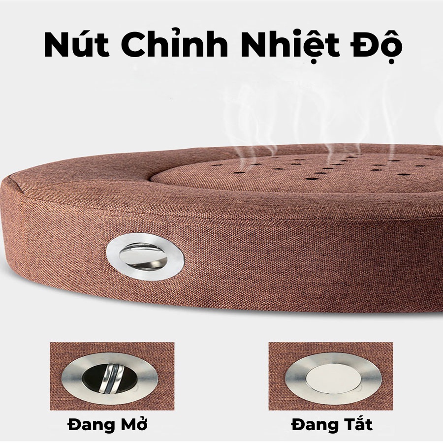 Đệm xông chườm ngải cứu đa năng giúp giảm đau mỏi (108 viên điếu ngải).Đệm ngồi xông ngải cứu nút xoay điều chỉnh nhiệt độ .