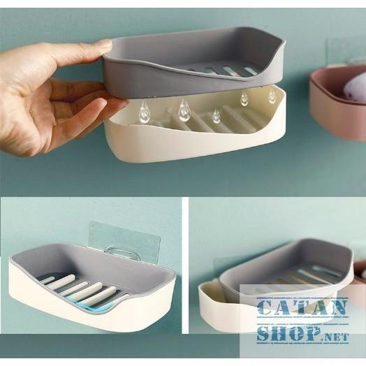 Khay để xà bông, hộp đựng xà phòng 2 Lớp sang trọng không lo bị đọng nước trong khay GD295