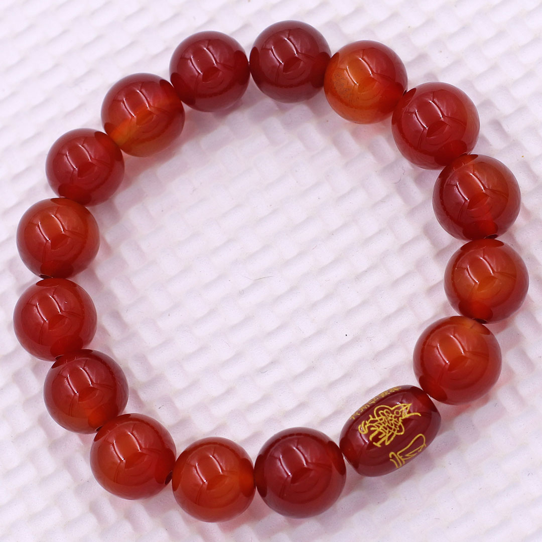 Vòng chuỗi đeo tay mã não đỏ 10 ly charm hạt giải thái tuế phù, vòng chuỗi phong thủy, giải năm hạn thái tuế