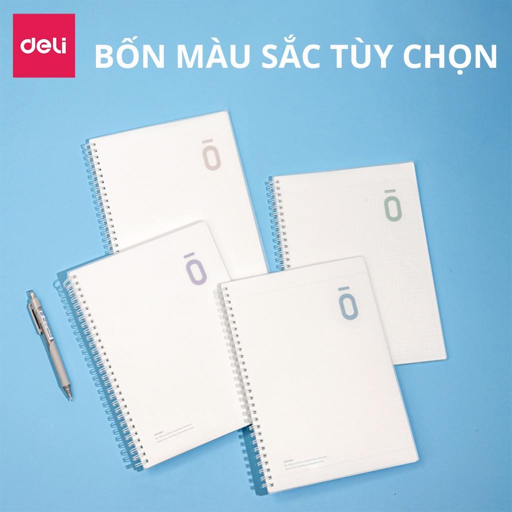 Sổ Tay Ghi Chép Bìa Nhựa A5 B5 Gáy Xoắn 100 Trang 80Gsm Deli - Phù Hợp Học Sinh Văn Phòng Làm Tập Vở Sổ Kế Hoạch Planner - VLPA550 VLPB550