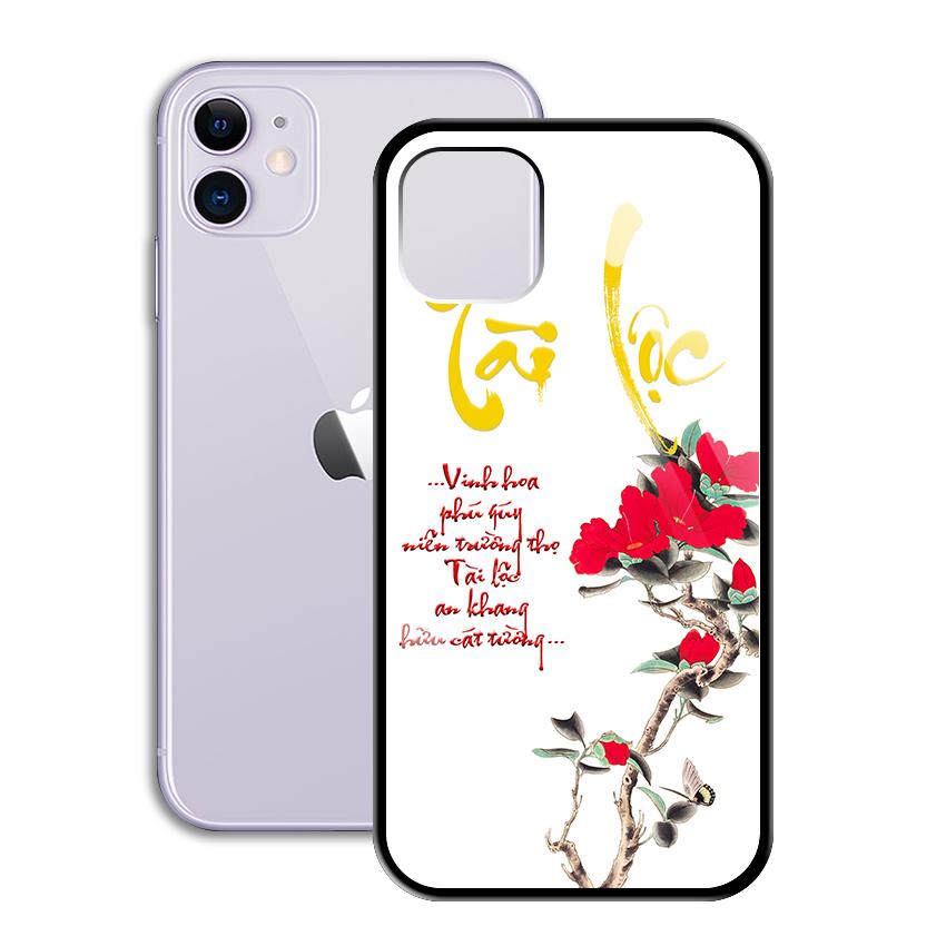 Ốp Lưng Kính Cường Lực cho điện thoại Iphone 11 - 0377 7933 TAILOC02 - in chữ thư pháp Tài Lộc - Hàng Chính Hãng