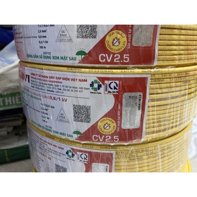 Dây điện Cadivi 2.5 đơn 7 sợi CV 2.5
