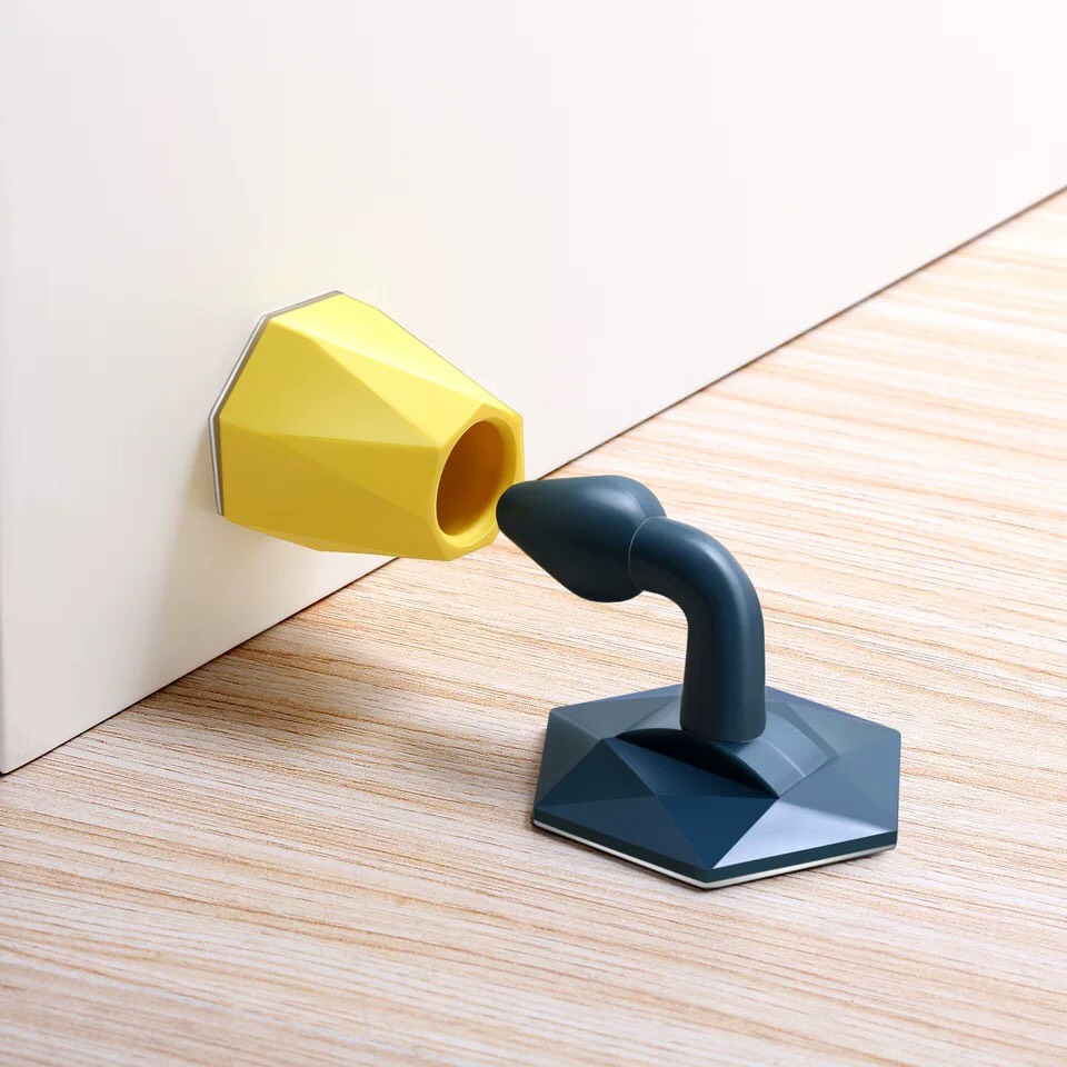 COMBO 2 Dụng Cụ Hít, Chặn Cửa Silicon Chống Va Đập Không Cần Khoan Tường Siêu Tiện Dụng  - Tặng 1 Móc Dán Cửa