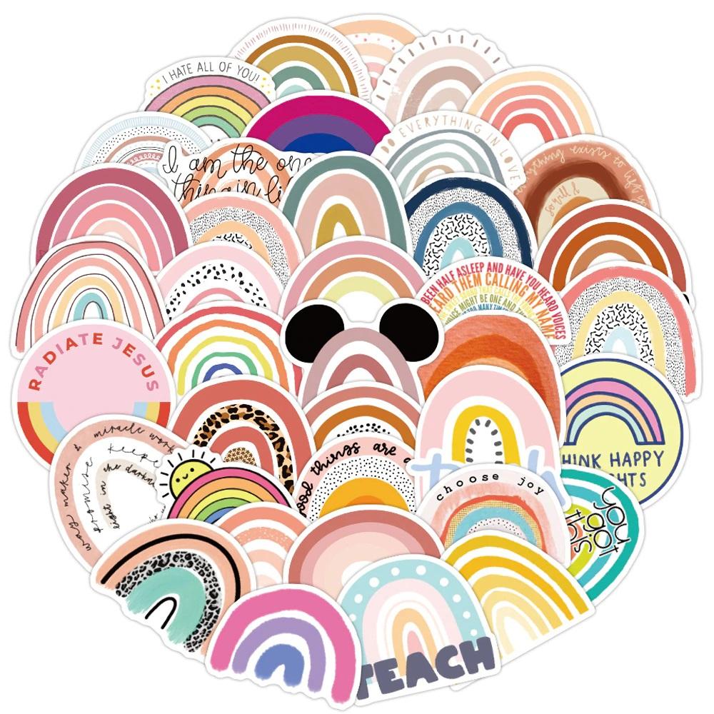 Sticker cầu vồng Sẵn Hình Dán Trang Trí Mũ Bảo Hiểm Laptop Điện Thoại Ván Trượt Sổ tay Notebook