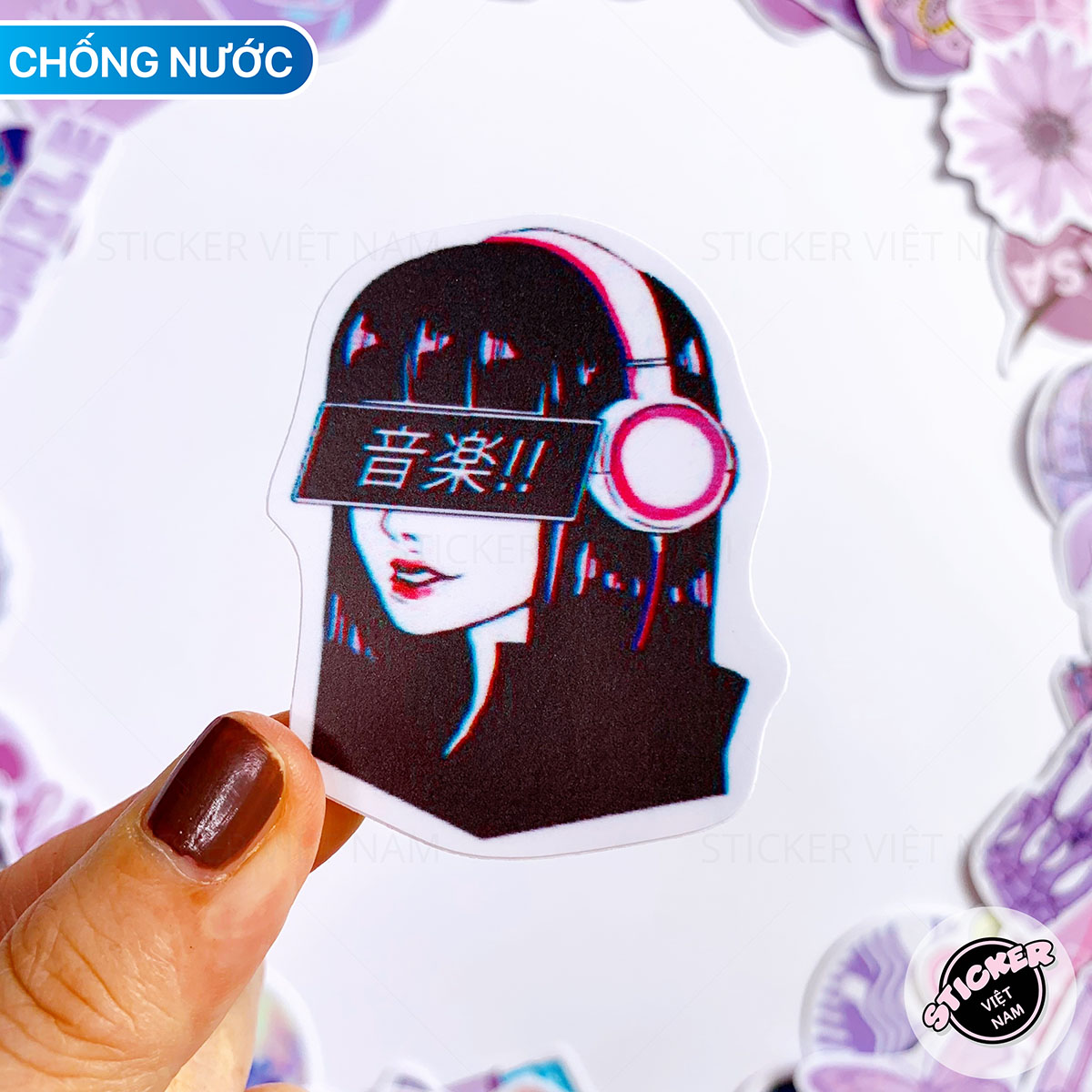 Stickers TÍM NHẠT - Dán Trang Trí - Chất Liệu PVC Cán Màng Chất Lượng Cao Chống Nước, Chống Nắng