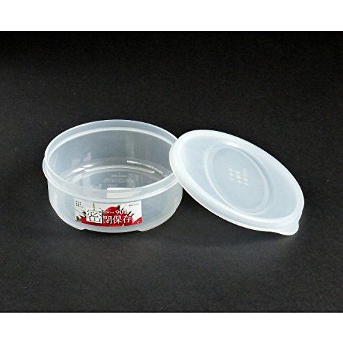 Hộp nhựa trong bảo quản thực phẩm Inomata dáng tròn, có nắp đậy - 480ml