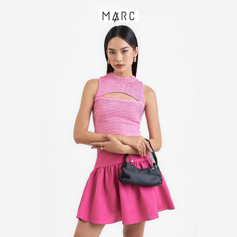 Áo croptop nữ MARC FASHION sát nách cổ tròn xẻ ngực CBLH111522