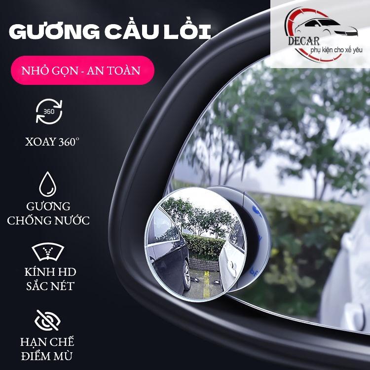 Gương cầu lồi ô tô 360 độ gắn kính chiếu hậu, hỗ trợ tầm nhìn góc rộng, có thể xoay 360 độ dùng cho xe hơi