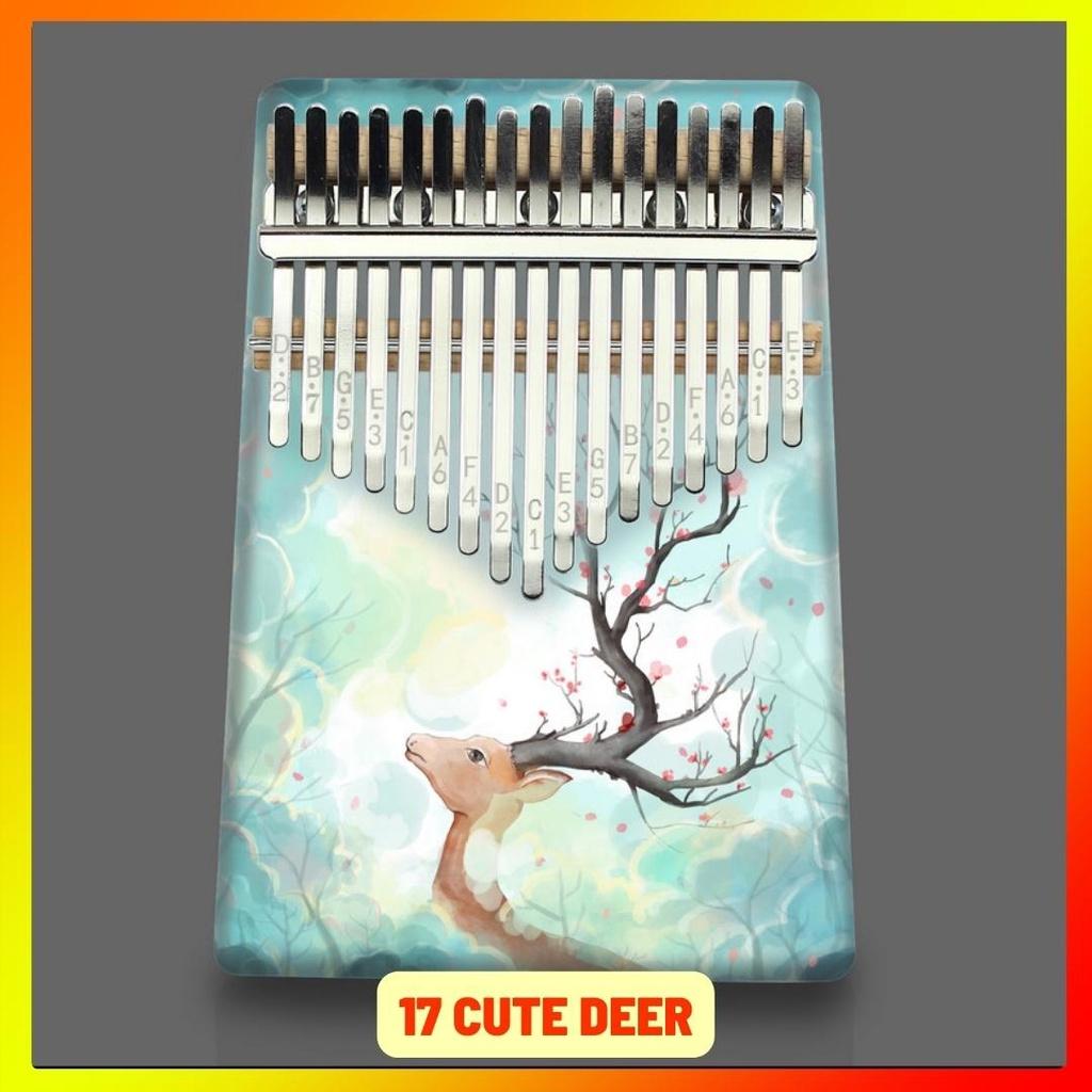 ĐÀN KALIMBA 17 PHÍM NGUYÊN KHỐI NHIỀU HOA VĂN CỰC DỄ THƯƠNG CHẤT LƯỢNG TỐT ÂM THANH HAY ĐẦY ĐỦ PHỤ KIỆN ĐI KÈM