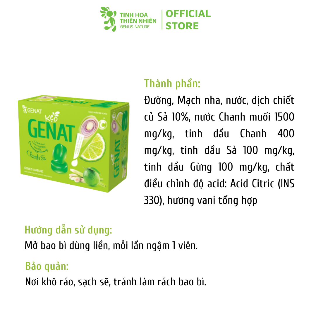 Combo 3 hộp 100 viên - Kẹo thảo mộc Gezcol - Genat Gừng - Genat Chanh sả - Giao 2H HCM