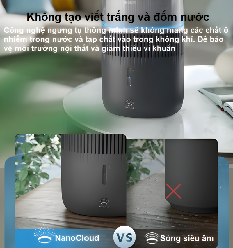 Máy tạo độ ẩm công nghệ NanoCloud tích hợp tạo hương tinh dầu thương hiệu Philips HU5710 - Hàng nhập khẩu